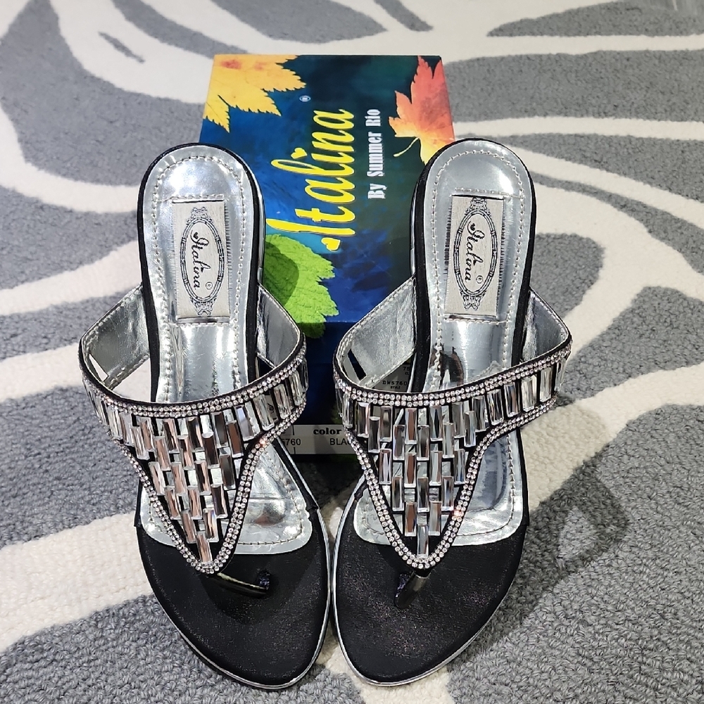 Black and Silver Women's Sandals